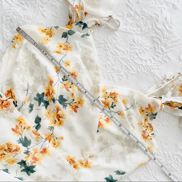 NWOT Lulus Shadow Blooms Cream Floral Print Ruffled Maxi Dress XS Small - Picture 14 of 16